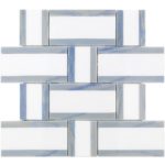 Interlace White Thassos Blue Macauba