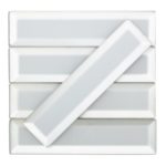 Reflection Arctic Glam – Superwhite Frosted Glass With Inverted Beveled Mirror