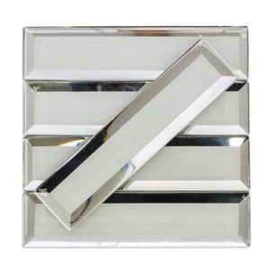 Reflection White Glam – Superwhite Glass With Inverted Beveled Mirror