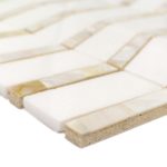 Heraldry White Thassos With Mother Of Pearl Line