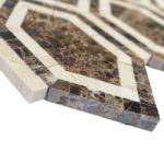 New Era Dark Emperador Long Hexagon With Crema Marfil, Dark Emperador, Crema Marfil