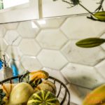 Elongated Beveled Hexagon Calacatta