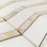 Heraldry White Thassos With Mother Of Pearl Line