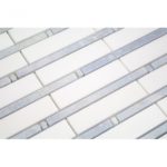 Bamboo Pattern White Thassos Blue Celeste Line