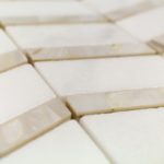 Heraldry White Thassos With Mother Of Pearl Line