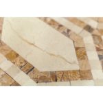New Era Crema Marfil Long Hexagon With Golden Travertine & Crema Marfil