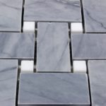 Basket Weave Burlington Gray & White Thassos