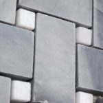 Basket Weave Burlington Gray & White Thassos