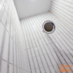 Bamboo Pattern White Thassos Blue Celeste Line