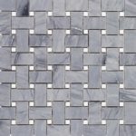 Basket Weave Burlington Gray & White Thassos
