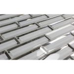 Silver Finish Mirror Glass W/Beveled Edges 2″ X 8″