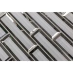 Silver Finish Mirror Glass W/Beveled Edges 2″ X 8″