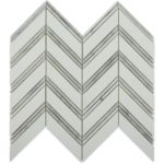 Chevron Weave – Thassos With Bianco Carrara Strips