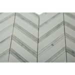 Chevron Weave – Thassos With Bianco Carrara Strips