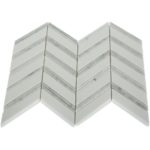 Chevron Weave – Thassos With Bianco Carrara Strips