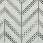 Chevron Weave – Thassos With Bianco Carrara Strips