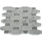 Long Octagon Pattern White Carrara & Light Bardiglio Dot