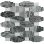 Long Octagon Pattern Dark Bardiglio & Thassos Dot