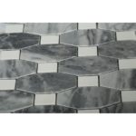 Long Octagon Pattern Dark Bardiglio & Thassos Dot