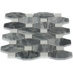 Long Octagon Pattern Dark Bardiglio & Thassos Dot