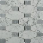 Long Octagon Pattern White Carrara & Light Bardiglio Dot