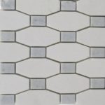 Long Octagon Pattern White Thassos Blue Celeste Dot
