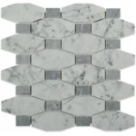 Long Octagon Pattern White Carrara & Light Bardiglio Dot