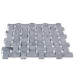 Basket Weave Burlington Gray & White Thassos