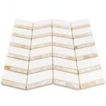 Heraldry White Thassos With Mother Of Pearl Line