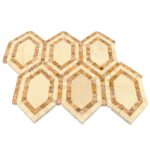 New Era Crema Marfil Long Hexagon With Golden Travertine & Crema Marfil