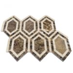 New Era Dark Emperador Long Hexagon With Crema Marfil, Dark Emperador, Crema Marfil