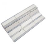 Bamboo Pattern White Thassos Blue Celeste Line