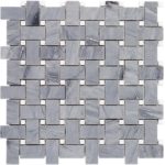 Basket Weave Burlington Gray & White Thassos