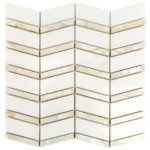 Heraldry White Thassos With Mother Of Pearl Line