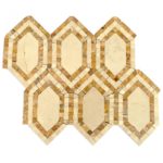 New Era Crema Marfil Long Hexagon With Golden Travertine & Crema Marfil