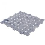 Basket Weave Burlington Gray & White Thassos