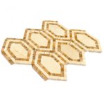 New Era Crema Marfil Long Hexagon With Golden Travertine & Crema Marfil