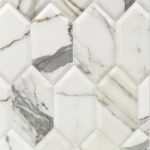 Elongated Beveled Hexagon Calacatta