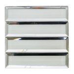 Silver Finish Mirror Glass W/Beveled Edges 2″ X 8″