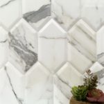 Elongated Beveled Hexagon Calacatta