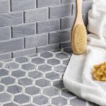 Honeycomb Burlington Gray & White Thassos