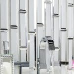 Silver Finish Mirror Glass W/Beveled Edges 2″ X 8″
