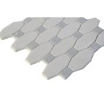 Long Octagon Pattern White Thassos Blue Celeste Dot