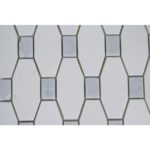 Long Octagon Pattern White Thassos Blue Celeste Dot