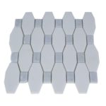 Long Octagon Pattern White Thassos Blue Celeste Dot