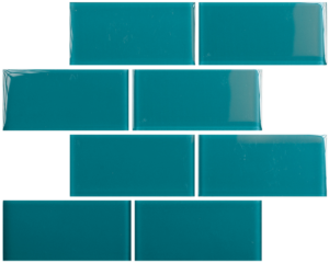 Teal 3″ X 6″ Subway Glass