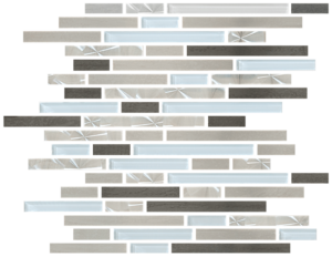 Titanium And Glass Random Linear Mosaic