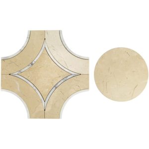 Mj Star 2.0 Crema Marfil With Calacutta Line & Crema Marfil Circle