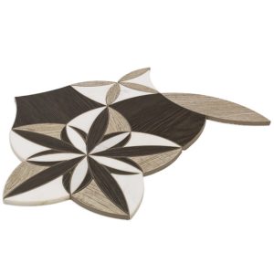 Wood Jet Geofloral Asian Statuary With Light Dark Wood Look Porcelain