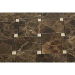 Wideweave Dark Emperador With Crema Marfil Dot